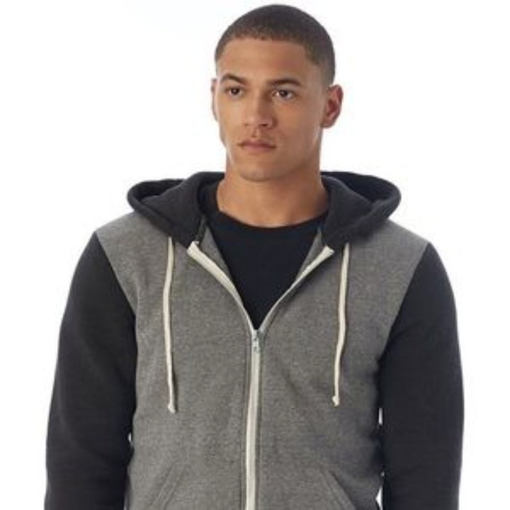Alternative Apparel Gray and Black Hoodie